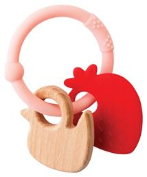 Silicone Teether Strawberry With Wood 0 + μηνών Nattou