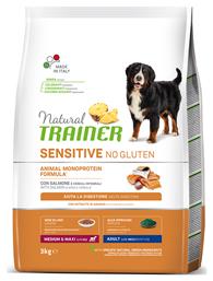 Natural Sensitive Adult Medium/Maxi 3kg Ξηρά Τροφή για Ενήλικους Σκύλους Μεσαίων & Μεγαλόσωμων Φυλών χωρίς Γλουτένη με Σολομό Trainer