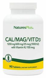 Nature's Plus Bone Support Cal/Mag/Vit D3 with Vitamin K2 90 ταμπλέτες - Natures Plus