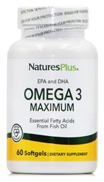 Nature's Plus EPA & DHA Omega 3 Maximum Ιχθυέλαιο 60 μαλακές κάψουλες - Natures Plus