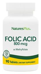Nature's Plus Folic Acid Βιταμίνη 800mcg 90 ταμπλέτες - Natures Plus