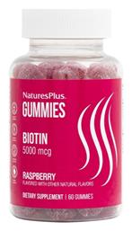Nature's Plus Gummies Biotin Βιταμίνη 500mcg Raspberry 60 ζελεδάκια - Natures Plus