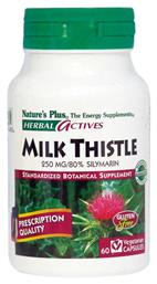 Nature's Plus Herbal Actives Milk Thistle Γαϊδουράγκαθο 60 φυτικές κάψουλες - Natures Plus