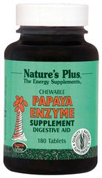 Nature's Plus Papaya Enzyme χωρίς Γλουτένη 180 μασώμενες ταμπλέτες - Natures Plus
