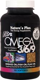 Nature's Plus Ultra Omega 3 6 9 Ιχθυέλαιο Μποράγκο & Λινάρι 90 μαλακές κάψουλες