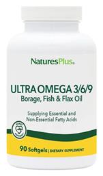 Nature's Plus Ultra Omega 3 6 9 Ιχθυέλαιο Μποράγκο & Λινάρι 90 μαλακές κάψουλες