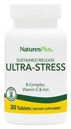 Nature's Plus Ultra Stress B-Complex Vitamin C & Iron Συμπλήρωμα για το Άγχος 30 ταμπλέτες - Natures Plus
