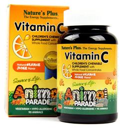 Nature's Plus Βιταμίνη C Πορτοκάλι 90 μασώμενες ταμπλέτες - Natures Plus