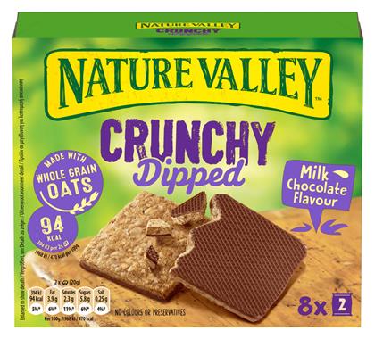 Crunchy Dipped Μπάρα Βρώμης με Dipped Milk Chocolate (8x20gr) 160gr Κωδικός: 37983449 Nature Valley
