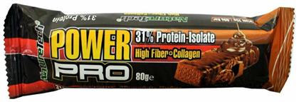 Power Pro Higher Fiber & Collagen Μπάρα με 31% Πρωτεΐνη & Γεύση Chocolate Fudge 80gr NatureTech