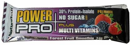 Power Pro Plus Multi Vitamins Μπάρα με 30% Πρωτεΐνη & Γεύση Forest Fruit Smoothie 80gr NatureTech