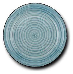 Lines Faded Blue Πιάτο Ρηχό Κεραμικό Μπλε με Διάμετρο 27cm Nava