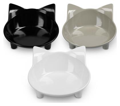 Cat Bowls with Ears Μπολ Γάτας Φαγητού & Νερού Μαύρο 3τμχ 14.5cm Navaris