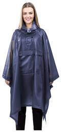 Rain Poncho - Unisex Αδιάβροχο Πόντσο με Κουκούλα - One Size - Blue Navaris