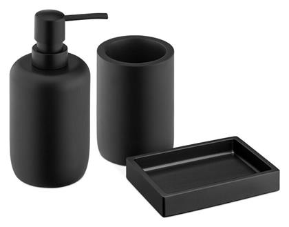 Σετ Αξεσουάρ Μπάνιου Πλαστικό Μαύρο 3τμχ Navaris