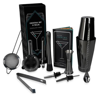 Σετ Cocktail από Ανοξείδωτο Ατσάλι Μαύρο 49860.11.01 11τμχ Navaris