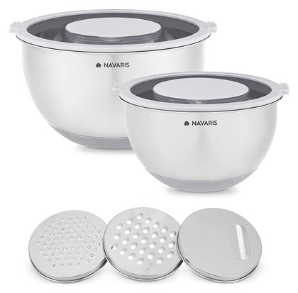 Σετ Δοχεία Φαγητού Ασημί 2τμχ Navaris