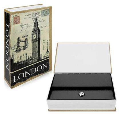 Βιβλίο Χρηματοκιβώτιο Με Κλειδαριά Design London Navaris