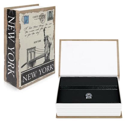Βιβλίο Χρηματοκιβώτιο Με Κλειδαριά Design New York Navaris