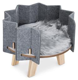 Wood Pet with Mat Κρεβάτι Γάτας σε Γκρι χρώμα 41x41x32cm Navaris
