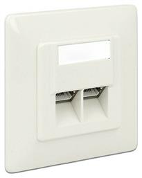 CCGP89250IV Διπλή Πρίζα Δικτύου RJ45 με Πλαίσιο Τύπου Cat6 σε Λευκό Χρώμα CCGP89250IV Nedis
