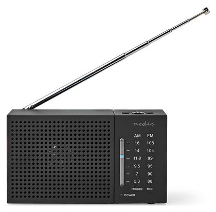 RDFM1200BK Ραδιοφωνάκι Μπαταρίας Μαύρο Nedis