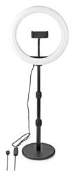 Ring Light 26cm 2700-6700K με Επιτραπέζια Βάση Στήριξης και Βάση για Κινητό Nedis