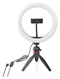 Ring Light 26cm 2700-6700K με Επιτραπέζιο Τρίποδο και Βάση για Κινητό Nedis