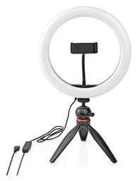 Nedis Ring Light 26cm 2700-6700K με Επιτραπέζιο Τρίποδο και Βάση για Κινητό