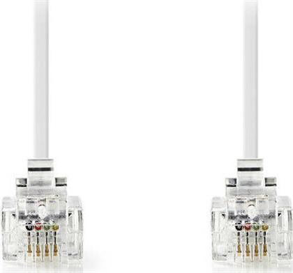 Nedis Τηλεφωνικό Καλώδιο RJ11 6P4C 10m Λευκό (TCGP90200WT100) από το Public