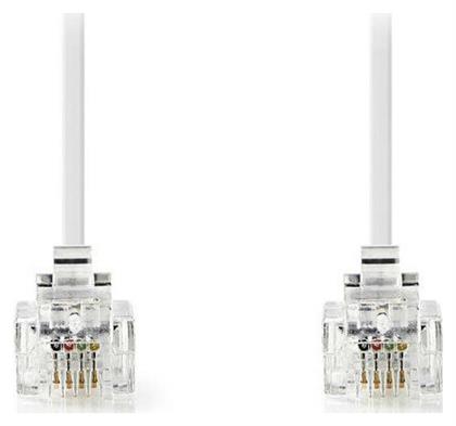 Τηλεφωνικό Καλώδιο RJ11 6P4C 10m Λευκό (TCGP90200WT100) Nedis