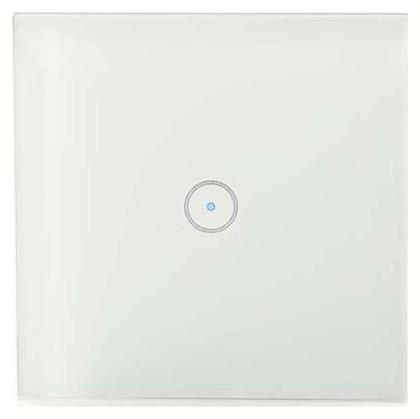 Wi-Fi Smart Light Switch Single Χωνευτός Διακόπτης Τοίχου Wi-Fi για Έλεγχο Φωτισμού με Πλαίσιο και Ένα Πλήκτρο Αφής Λευκός Nedis