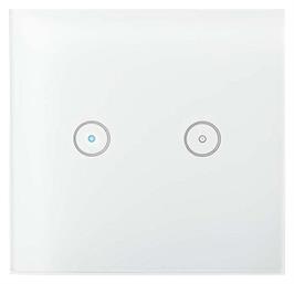 WiFi Smart Light Switch Dual Χωνευτός Διακόπτης Τοίχου Wi-Fi για Έλεγχο Φωτισμού με Πλαίσιο και Δύο Πλήκτρα Αφής Λευκός Nedis