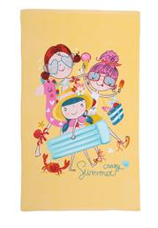 Nef-Nef Homeware Crazy Summer Girls Παιδική Πετσέτα Θαλάσσης Κίτρινη 120x70εκ. Nef Nef