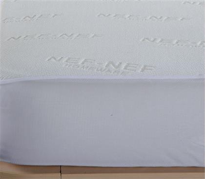 Nef-Nef Προστατευτικό Επίστρωμα Υπέρδιπλο Αδιάβροχο με Φάσα Ζακάρ Λευκό 160x200+30εκ. από το Aithrio