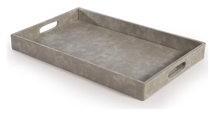 Nef-Nef Homeware Διακοσμητικός Δίσκος Δερμάτινος Lethal Grey Ορθογώνιος 30x50x5cm - Nef Nef