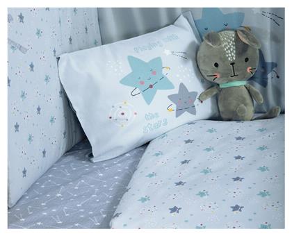 Nef-Nef Homeware Explore The Universe Σετ Βρεφικά Σεντόνια Κούνιας Βαμβακερά Γαλάζια 170x120εκ. 3τμχ - Nef Nef