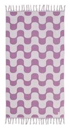 Nef-Nef Homeware Groovy Πετσέτα Θαλάσσης με Κρόσσια Μωβ 170x90εκ. Nef Nef