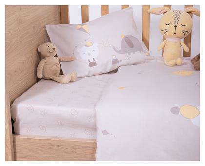 Nef-Nef Homeware Happy Days Σετ Βρεφικά Σεντόνια Κούνιας Βαμβακερά Γκρι 170x120εκ. Nef Nef