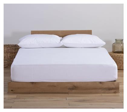 Nef-Nef Homeware King Size 180x200+35εκ. με Λάστιχο Jersey 200 White - Nef Nef