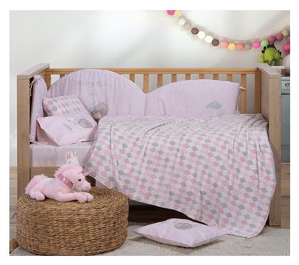 Nef-Nef Homeware Κουβέρτα Αγκαλιάς & Λίκνου Rhombus Fleece Pink 75x110εκ. Nef Nef