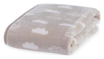 Nef-Nef Homeware Κουβέρτα Αγκαλιάς & Λίκνου Clouds Βελουτέ Μπεζ Μπεζ 75x100εκ. Nef Nef από το Spitishop