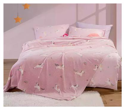 Nef-Nef Homeware Κουβέρτα Fleece Unicorns Style Λιλά 220x160εκ. Nef Nef