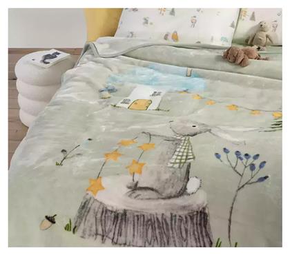 Nef-Nef Homeware Κουβέρτα Βελουτέ Woodland Party Πράσινη 160x220εκ. Nef Nef