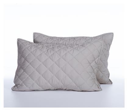 Nef-Nef Homeware Olga Σετ Μαξιλαροθήκες με Φάσα Καπιτονέ Grey 52x72εκ. Nef Nef