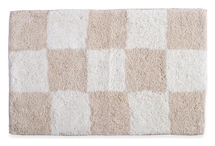 Nef-Nef Homeware Πατάκι Μπάνιου Βαμβακερό Chess Εκρου 50x80εκ. Nef Nef