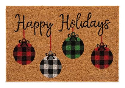 Nef-Nef Homeware Πατάκι Εισόδου από Κοκοφοίνικα Happy Holidays Μπεζ 40x60εκ. Μπεζ - Nef Nef