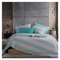 Nef-Nef Homeware Σετ 160x200+35εκ. με Λάστιχο Casual Stripe Petrol - Nef Nef