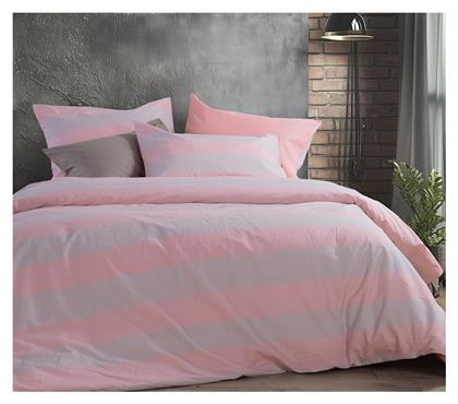 Nef-Nef Homeware Σετ Διπλό 4τμχ 200x270εκ. Casual Stripe Ροδακινί - Nef Nef