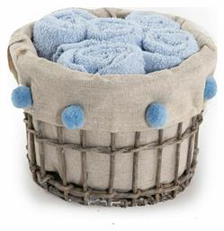 Nef-Nef Homeware Σετ Πετσέτες Μπάνιου 5τμχ Please Γαλάζιο Καλαθάκι με Λαβέτες 1146 Γαλάζιο Βάρους 450gr/m² - Nef Nef
